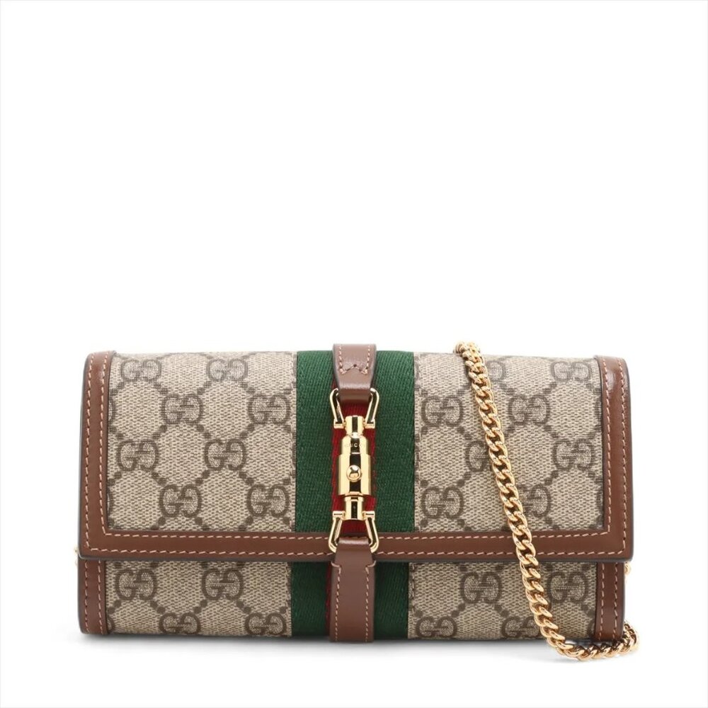👜 Gucci GG Supreme Chain Wallet Brown 652681